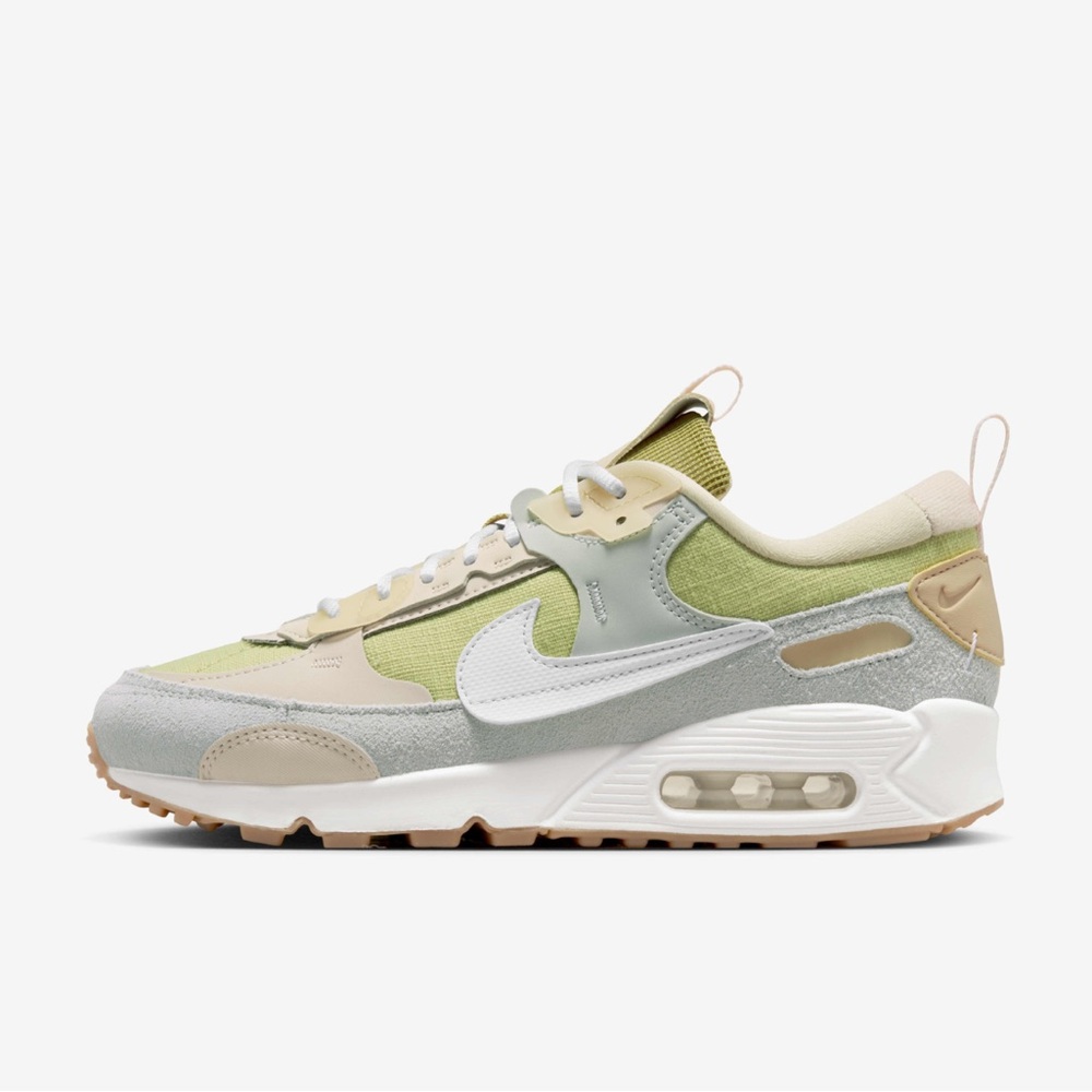 Nike Air Max 90 Futura leather-trimmed suede and canvas sneakers